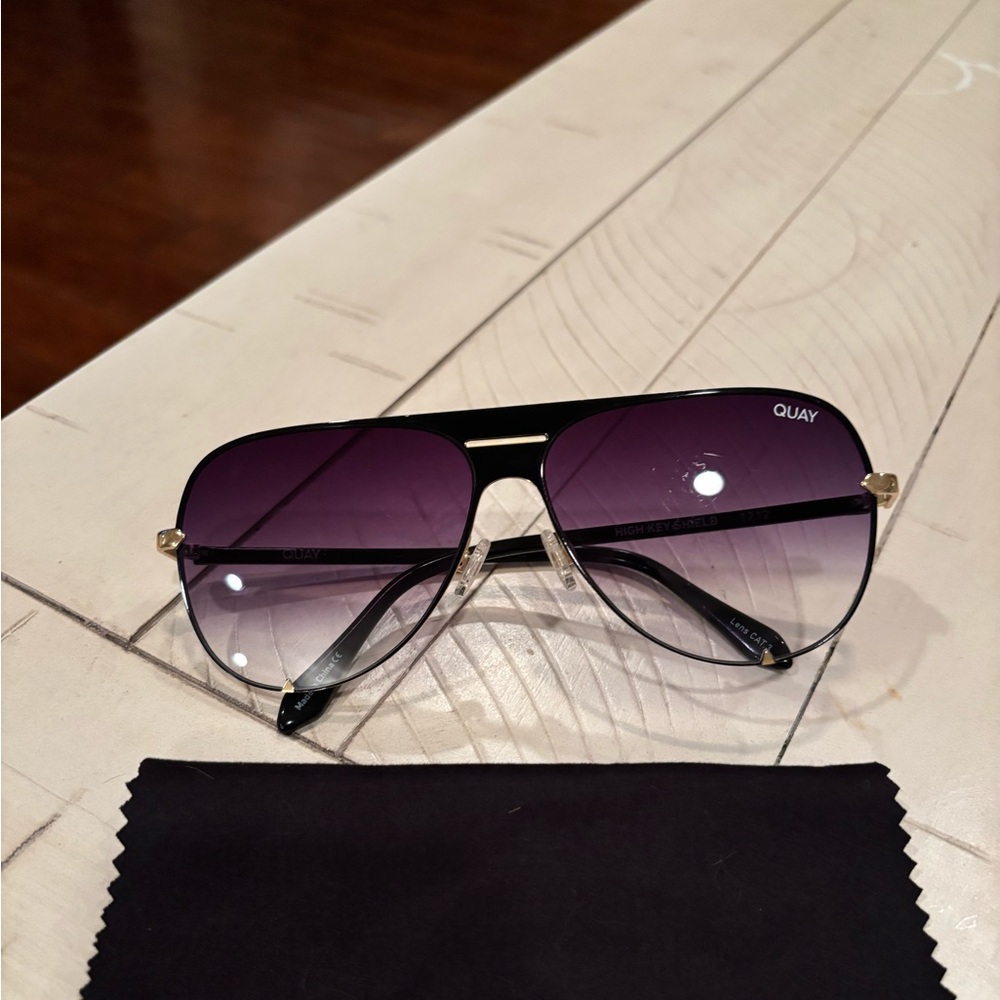 Quay Australia Black Frame with Purple Gradient Sunglasses